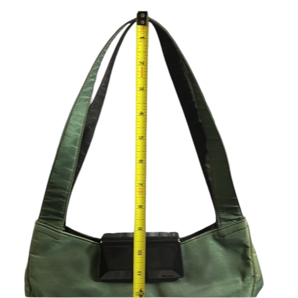 PRADA LUX Emerald/Olive GREEN Tessuto NYLON Lucite Clasp Shoulder 
RARE - Picture 12 of 13